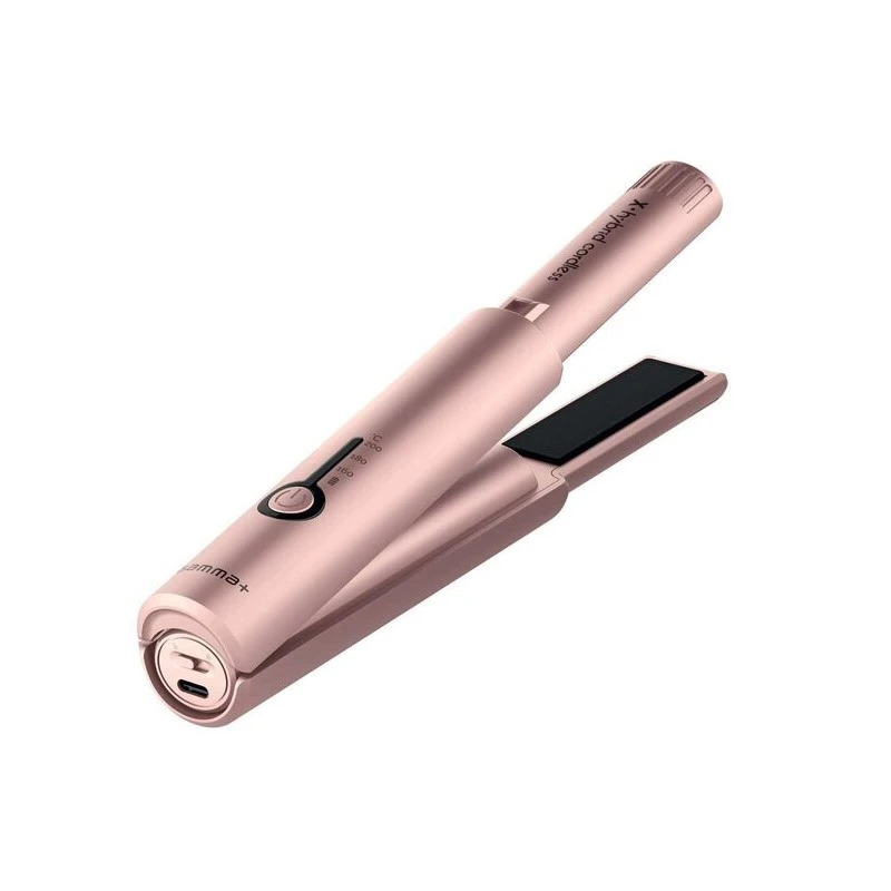 GammaPiu X-Hybrid, Розово - Безкабелна мини-преса за коса